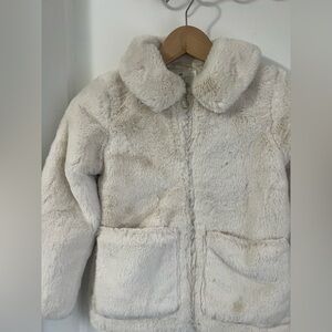 H&M ✨ Cream Faux Fur Girls Coat
